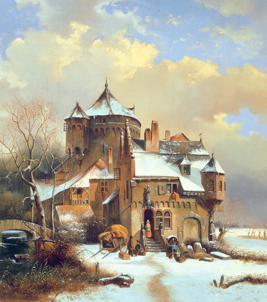 Hollandsk vinterscene af Cornelis Kruseman