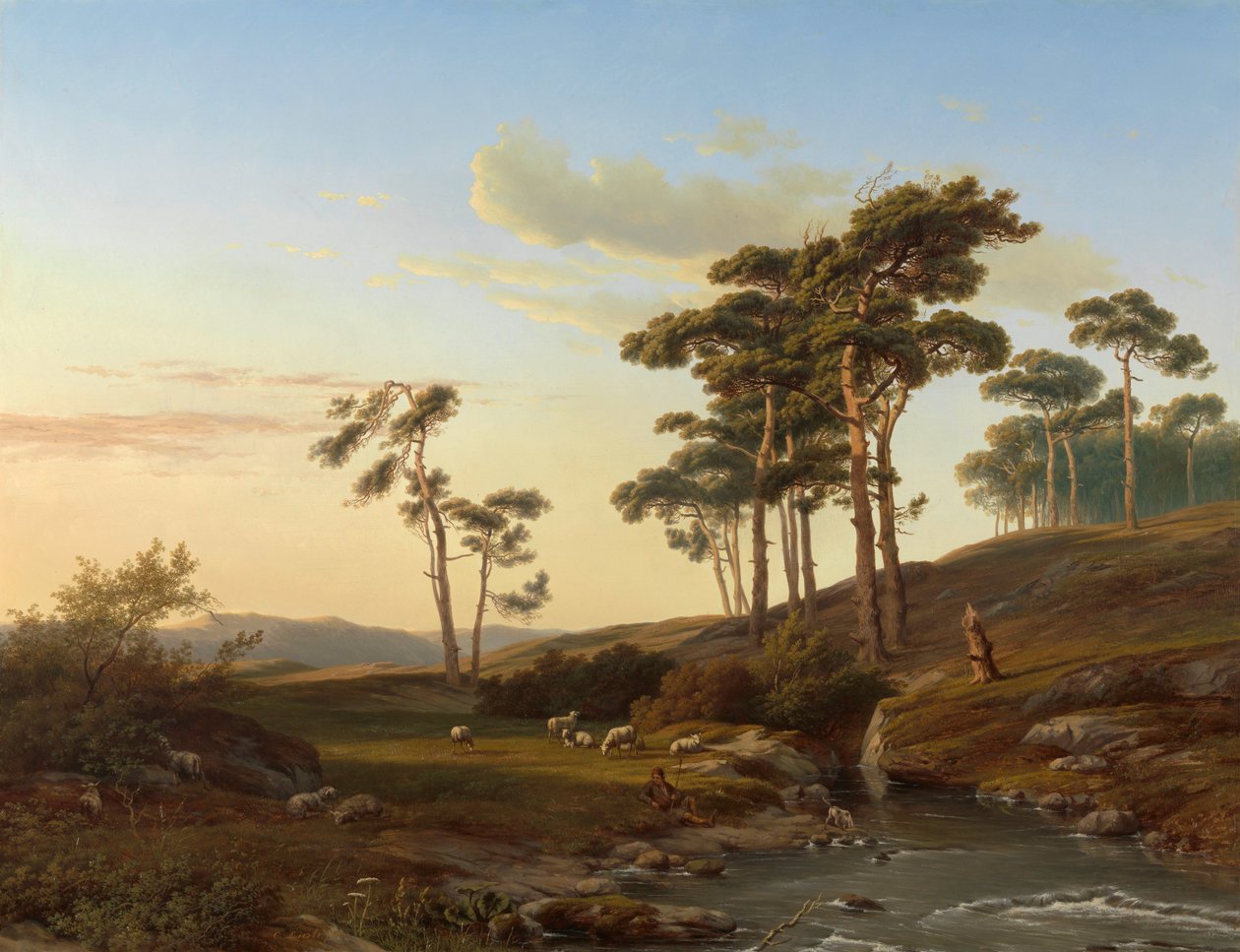 Tusmørke med hyrde af Cornelis Lieste