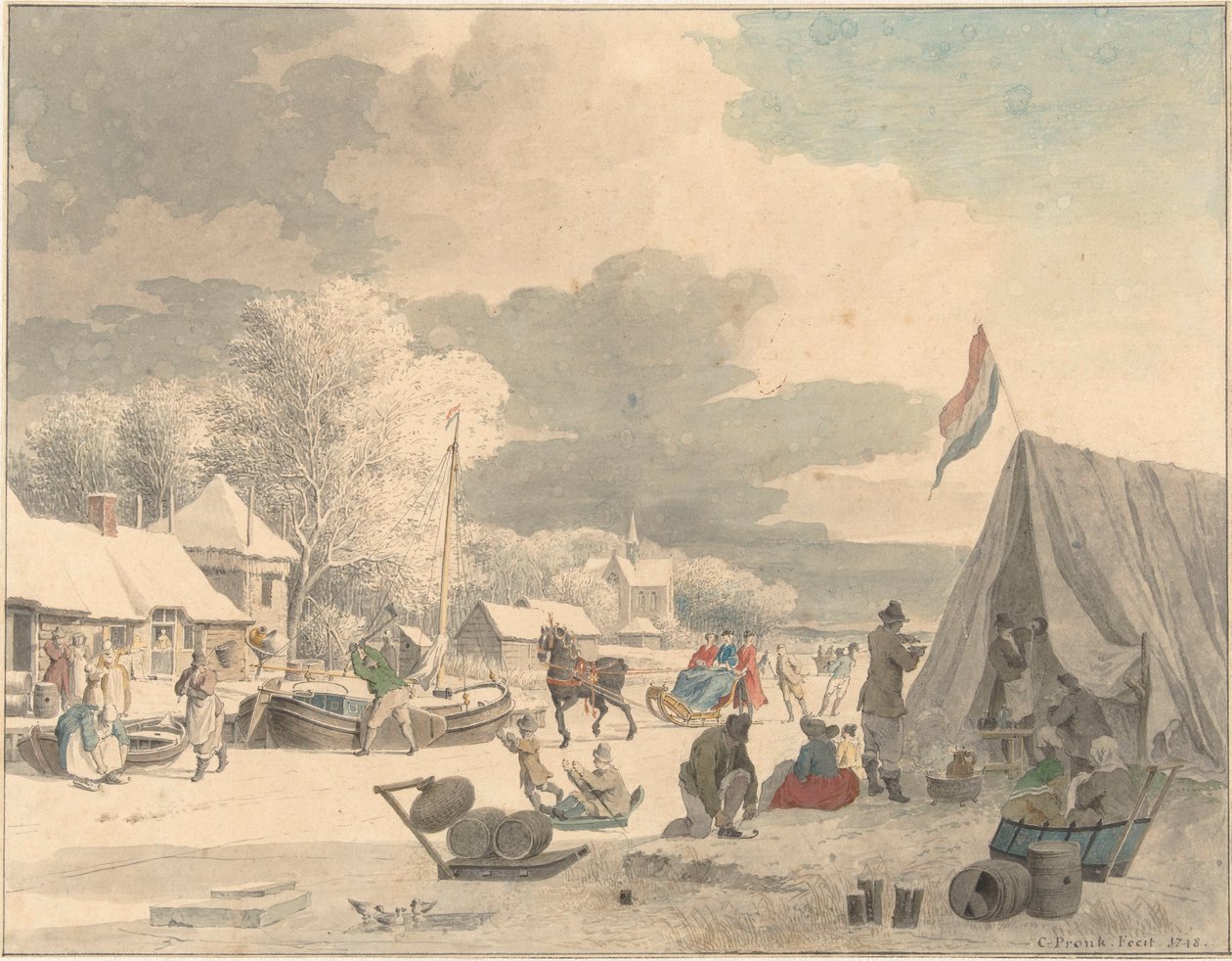 Vinterlandskab af Cornelis Pronk
