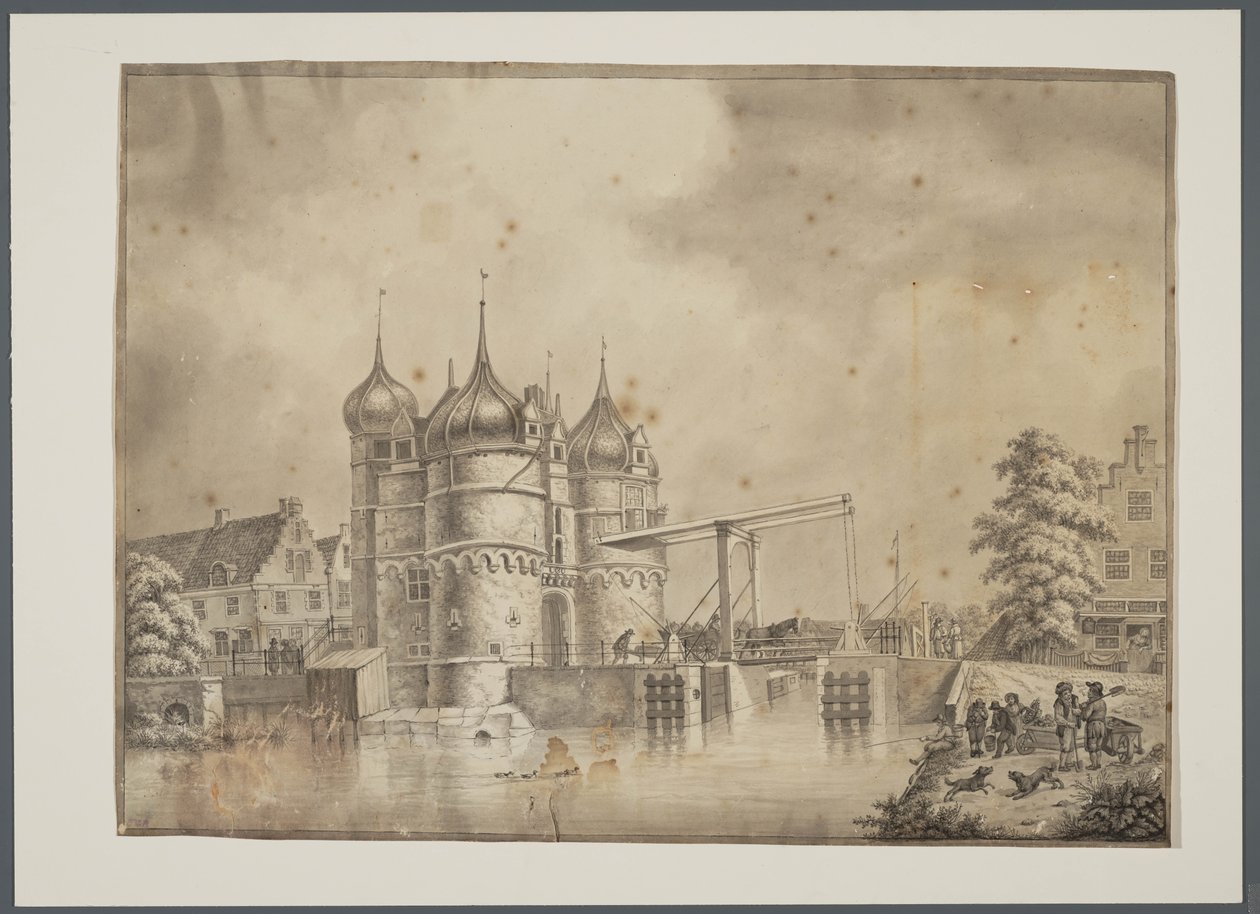 Gamle Oosterpoort i Hoorn (Nordholland) af Cornelis Pronk and Jan Frederik Gardner