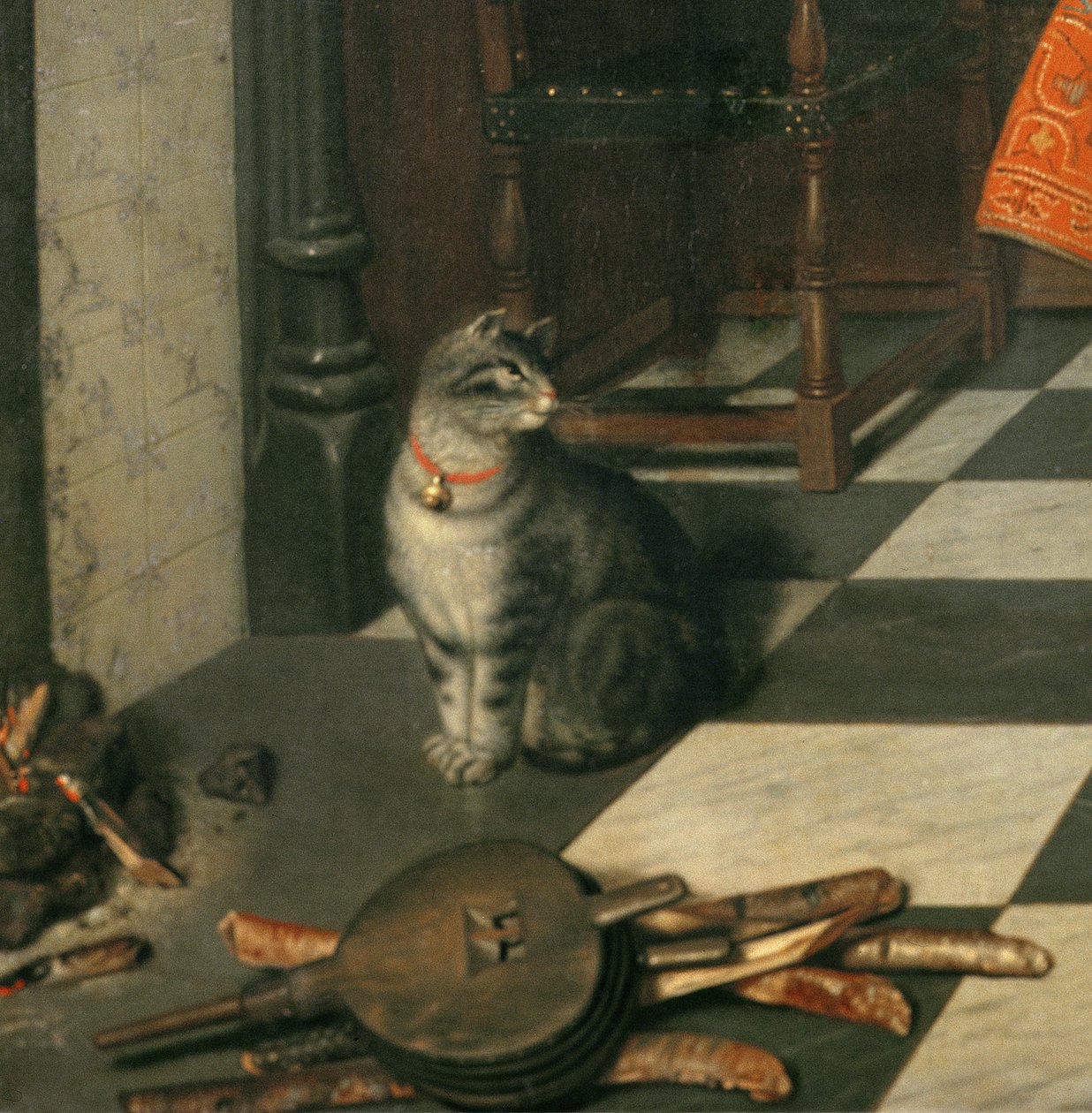 Skakspillerne, ca.1670 (detalje af 17227) af Cornelis de Man