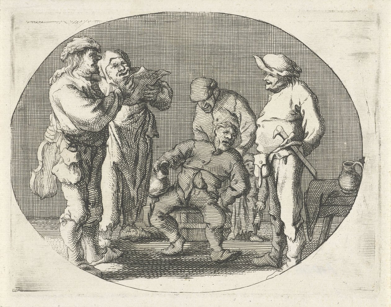 Syngende gårdgruppe af Cornelis A. Hellemans