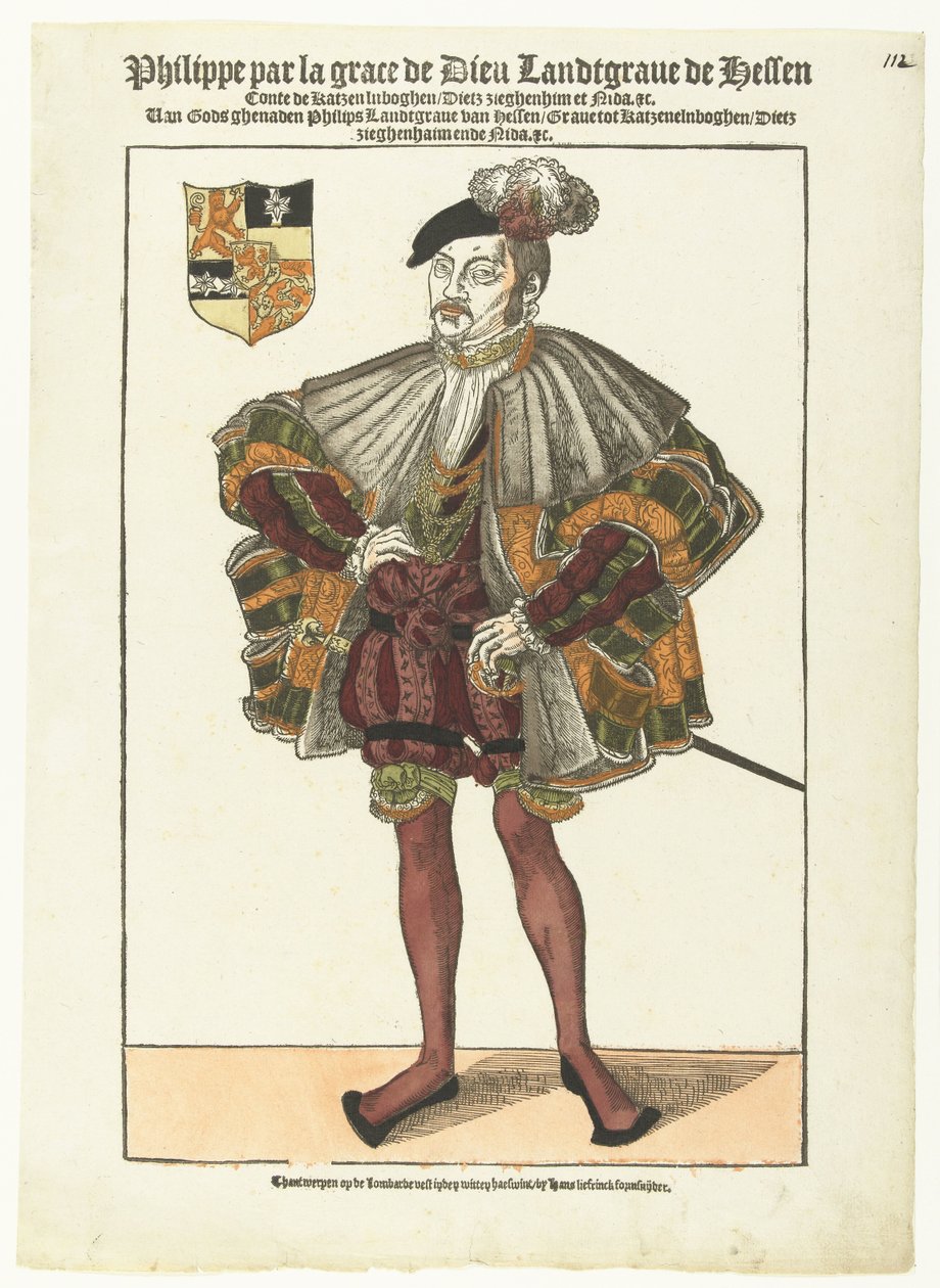 Portræt af Filip af Hessen af Cornelis Anthonisz. (manner of)