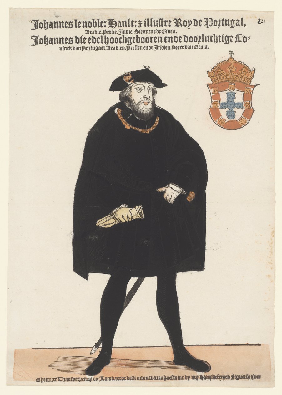 Portræt af Johannes III af Portugal af Cornelis Anthonisz. (manner of)