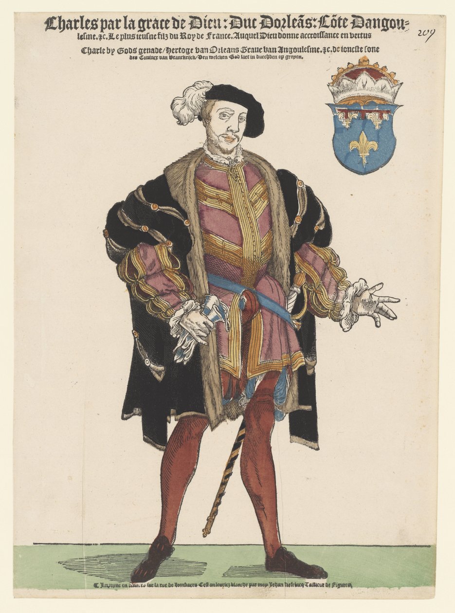 Portræt af Charles af Orléans af Cornelis Anthonisz. (manner of)