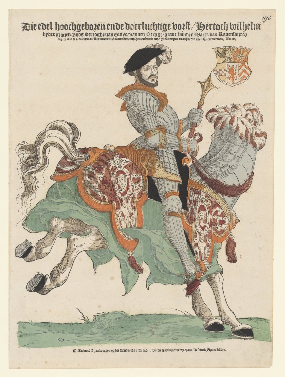 Portræt af hertug Willem van Cleves, Jülich og Berg, greve af Mark, Lord of Ravenstein til hest af Cornelis Anthonisz. (manner of)