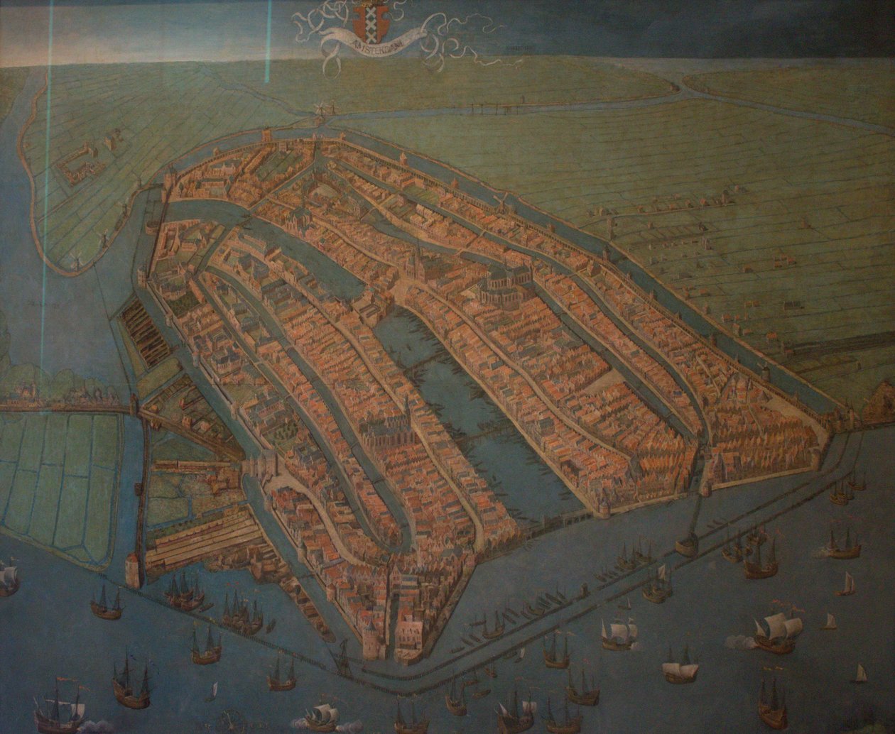 Udsigt over Amsterdam i fugleperspektiv af Cornelis Anthonisz.