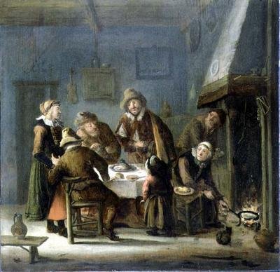 Gruppe i et interiør af Cornelis Beelt