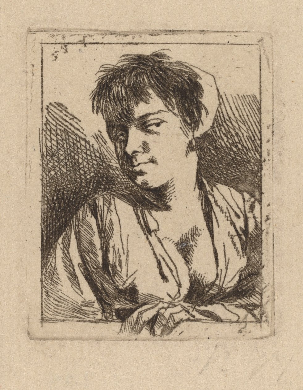 Buste af en ung kvinde af Cornelis Pietersz Bega
