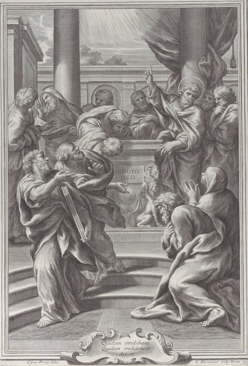 Sankt Paulus prædiker i Athen, 1679. af Cornelis Bloemaert
