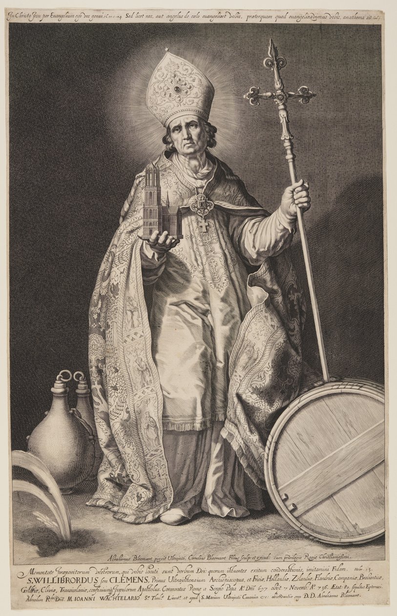 Willibrord, planche 2, fra Biskopperne af Utrecht af Cornelis Bloemaert