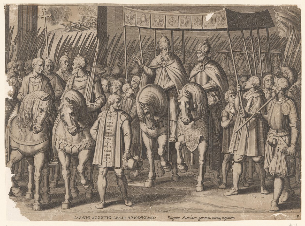 Kejserlig kroning af Charles V i Bologna, 1530 Triumphs of Charles V (serietitel) af Cornelis Boel