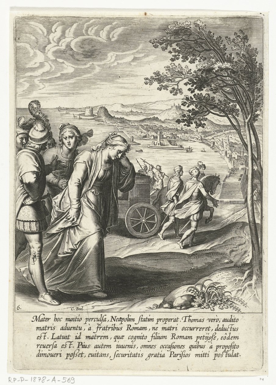 Thomas mor leder efter ham i Napoli The Life of Saint Thomas Aquinas (serietitel) af Cornelis Boel