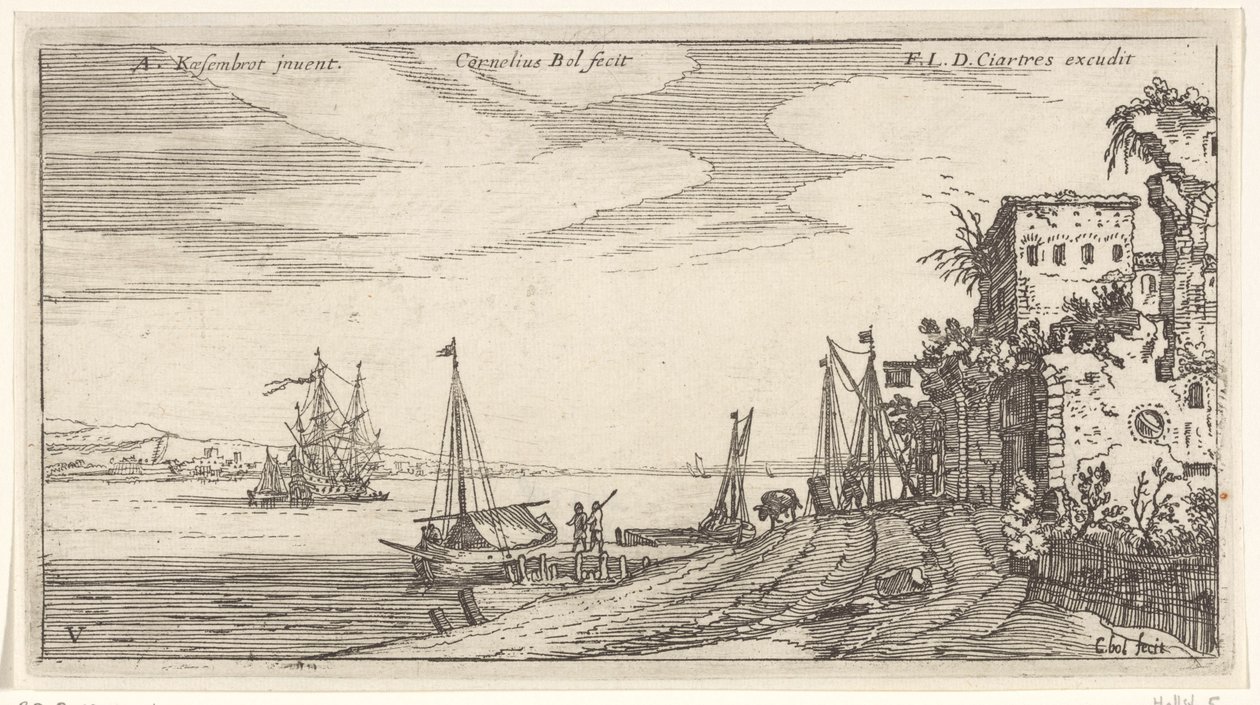 Kro på havnen Havneudsigt (serietitel) af Cornelis Bol