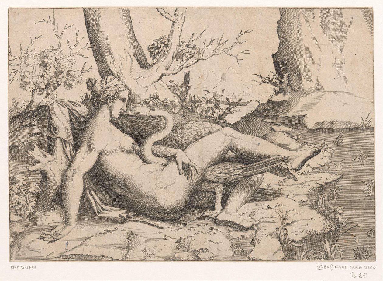 Leda og svanen af Cornelis Bos (possibly)