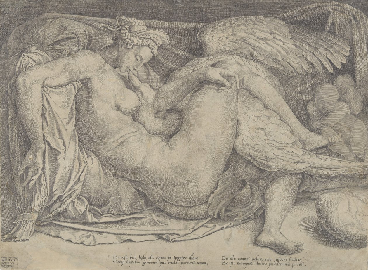 Leda og Svanen, 1544-66. af Cornelis Bos
