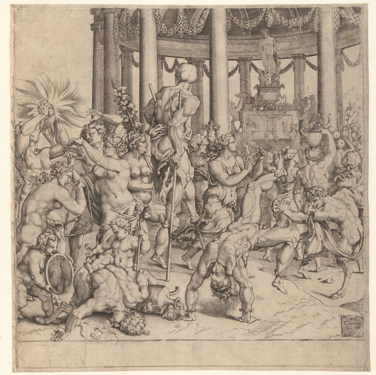 Triumf af Bacchus, højre plade af Cornelis Bos