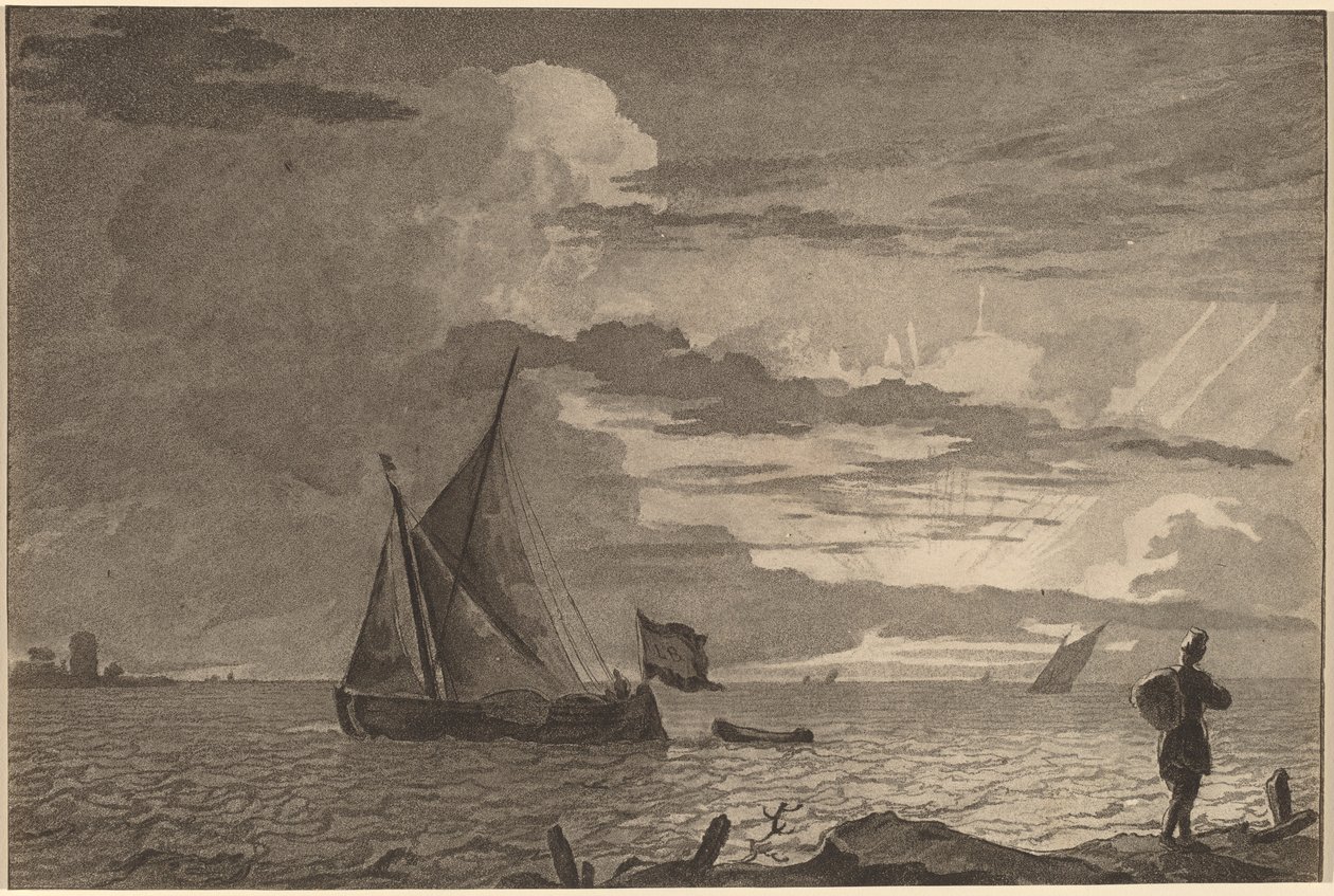 Fisherman with Pack over His Shoulder, 1779, udgivet 1781. af Cornelis Brouwer