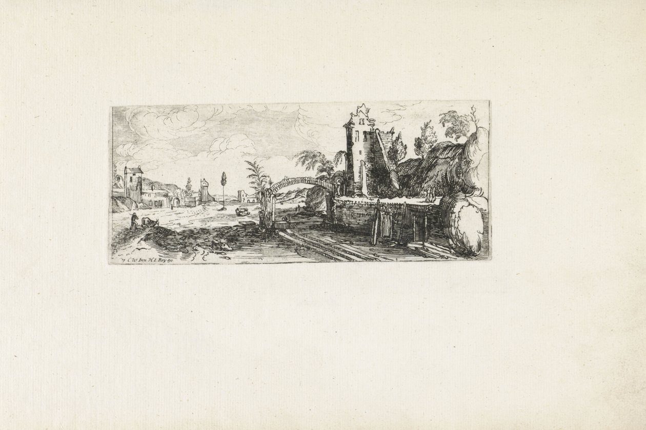 Skibsværft ved lavvande Landskaber (serietitel) af Cornelis Claesz van Wieringen (possibly)