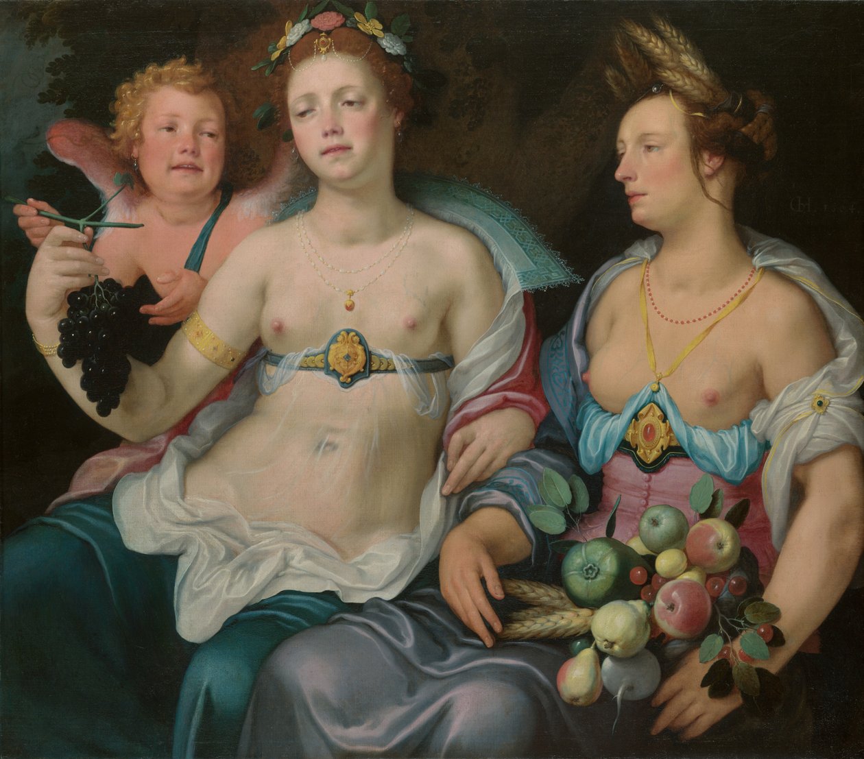 Venus, Amor og Ceres af Cornelis Cornelisz.