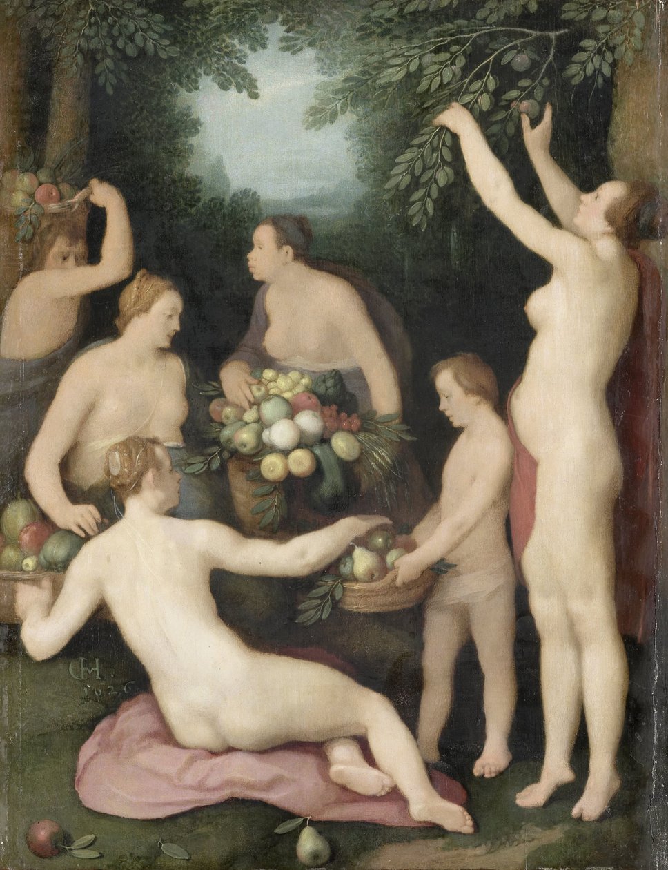 Pomona modtager frugthøsten af Cornelis Cornelisz. van Haarlem