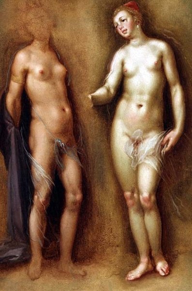 Undersøgelse af to kvindelige nøgenbilleder af Cornelis Cornelisz van Haarlem
