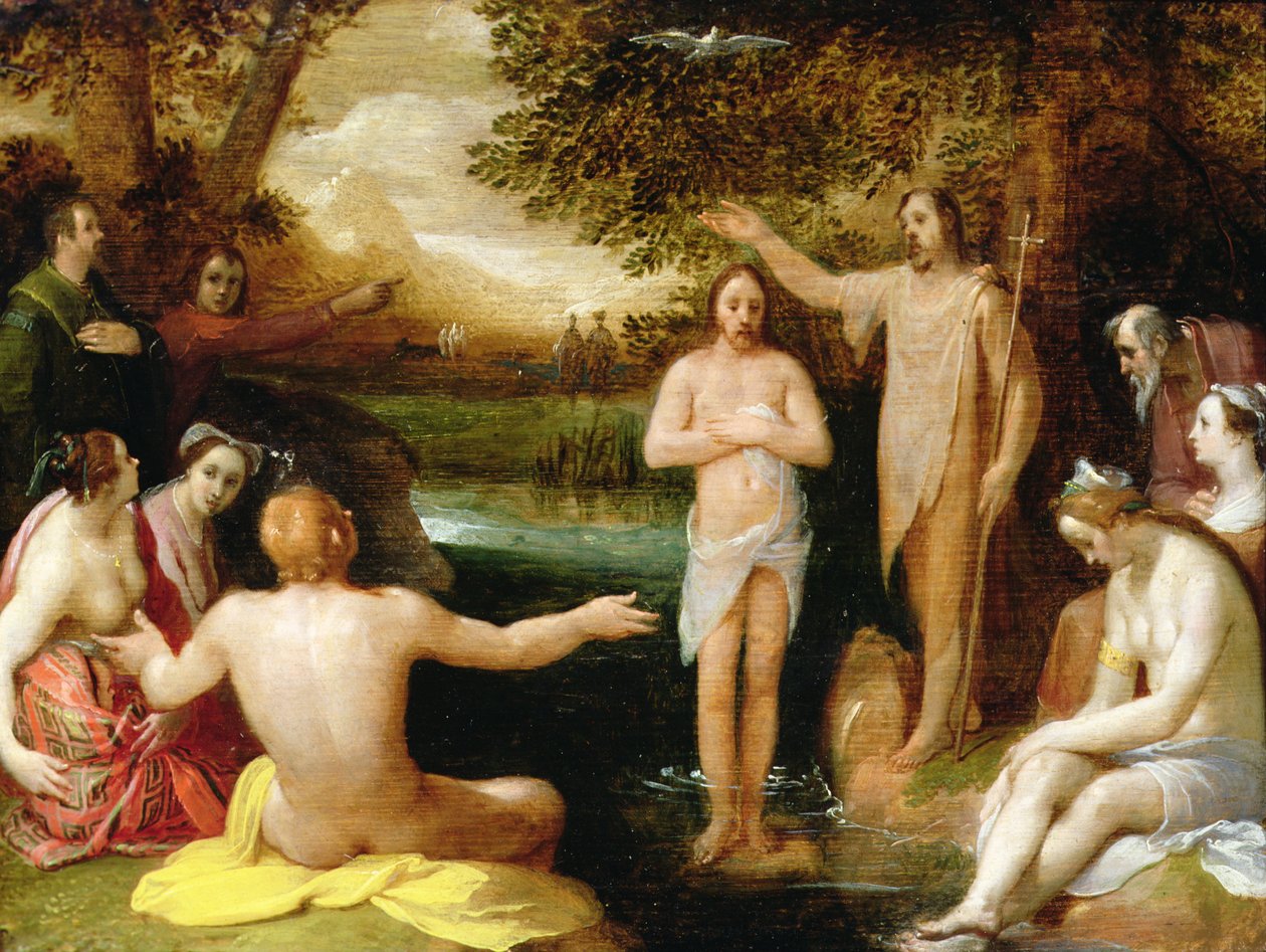 Kristi dåb (olie) af Cornelis Cornelisz. van Haarlem