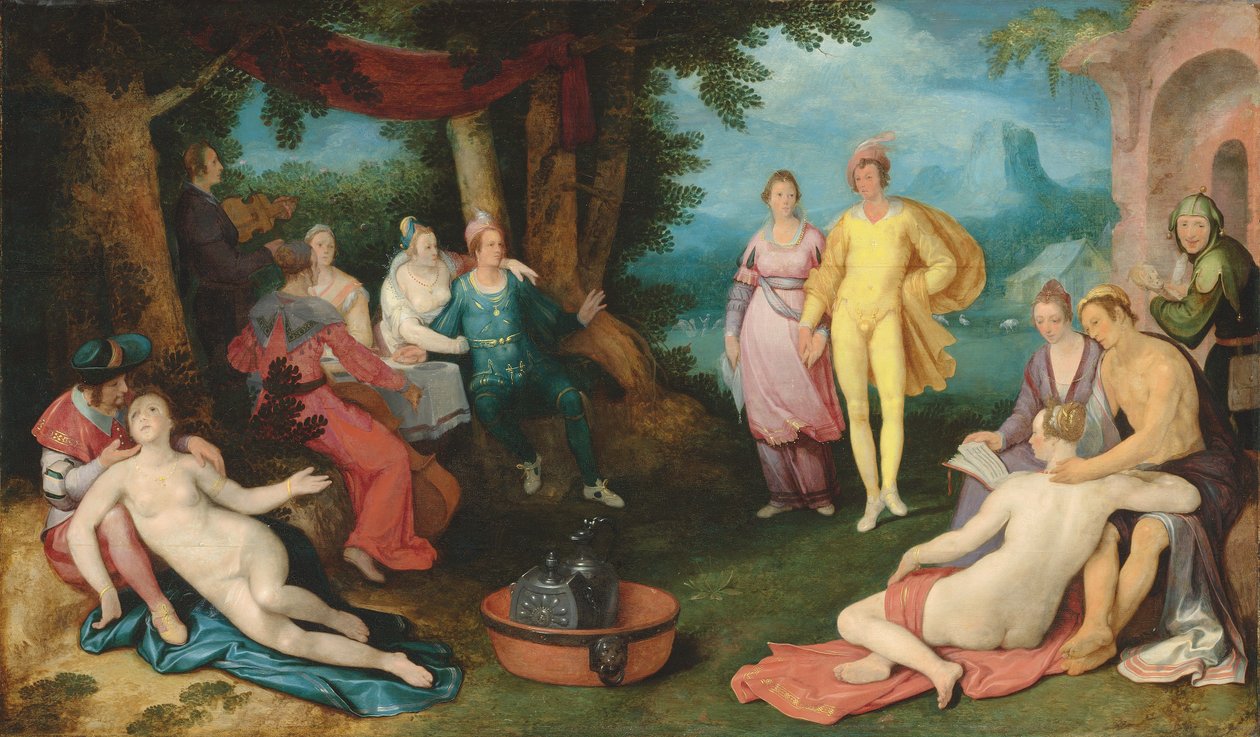 Den fortabte søn blandt skøgerne (olie på lærred) af Cornelis Cornelisz. van Haarlem