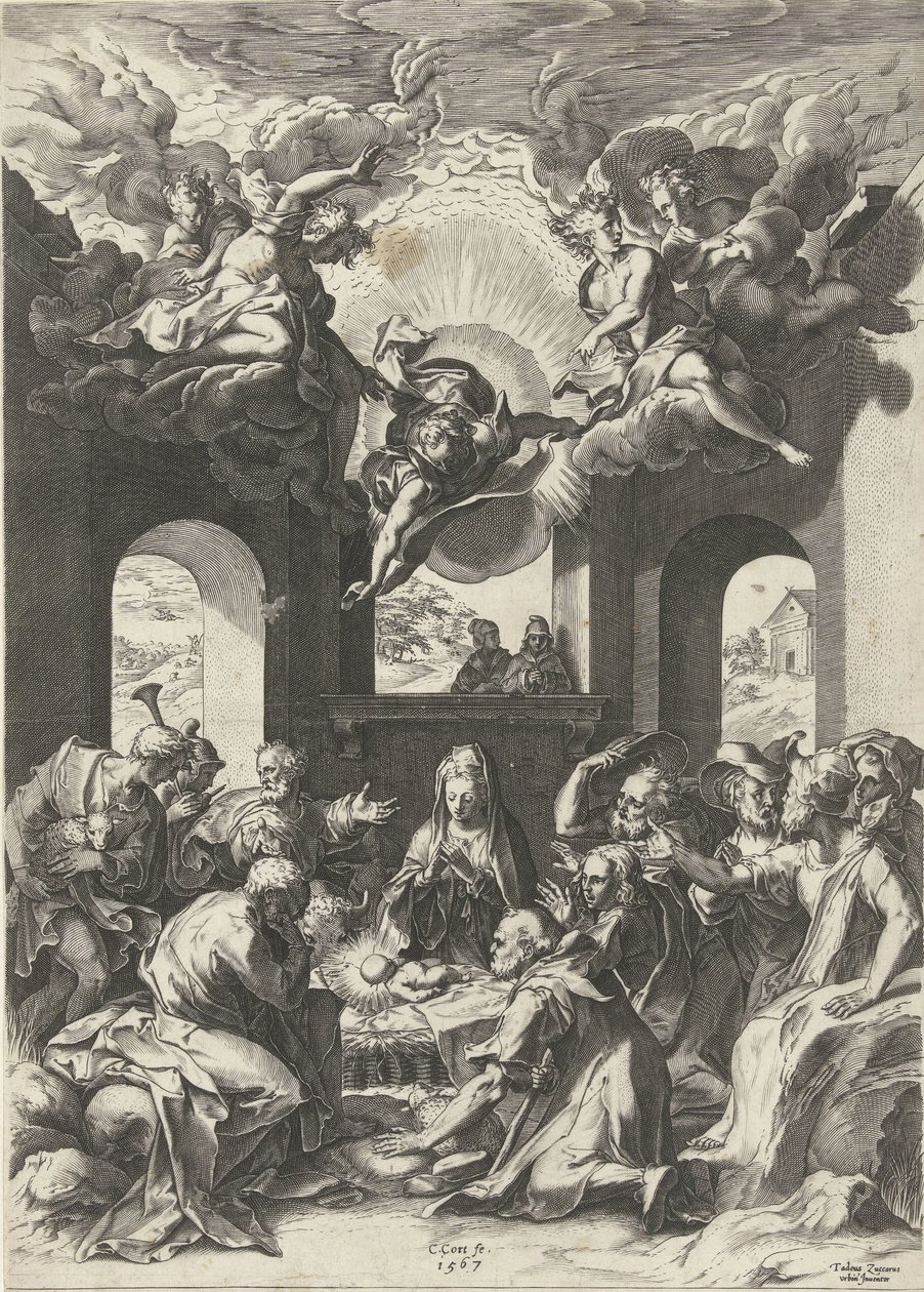 Tilbedelse af hyrderne af Cornelis Cort