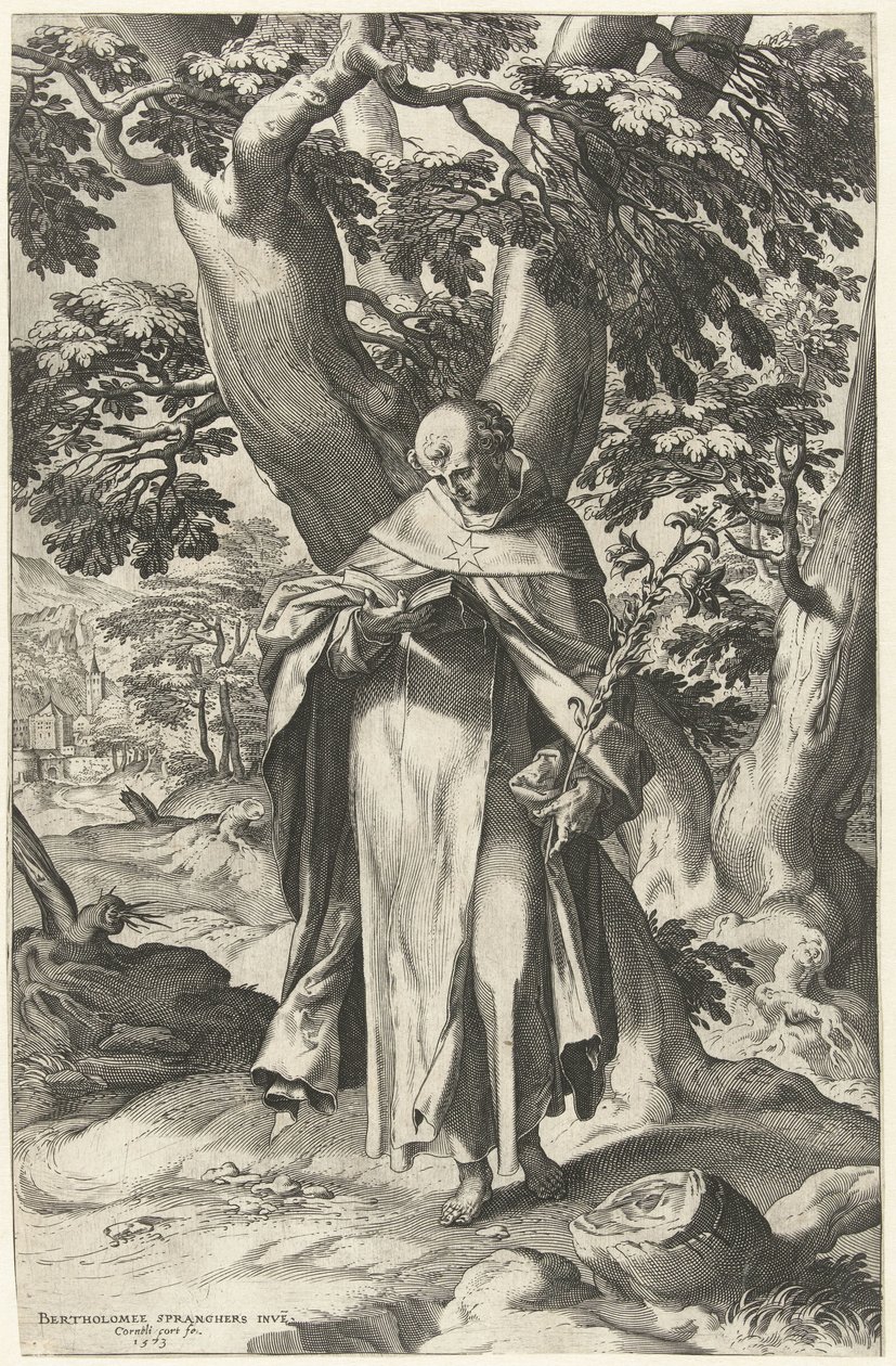 St. Dominic læser en bog af Cornelis Cort