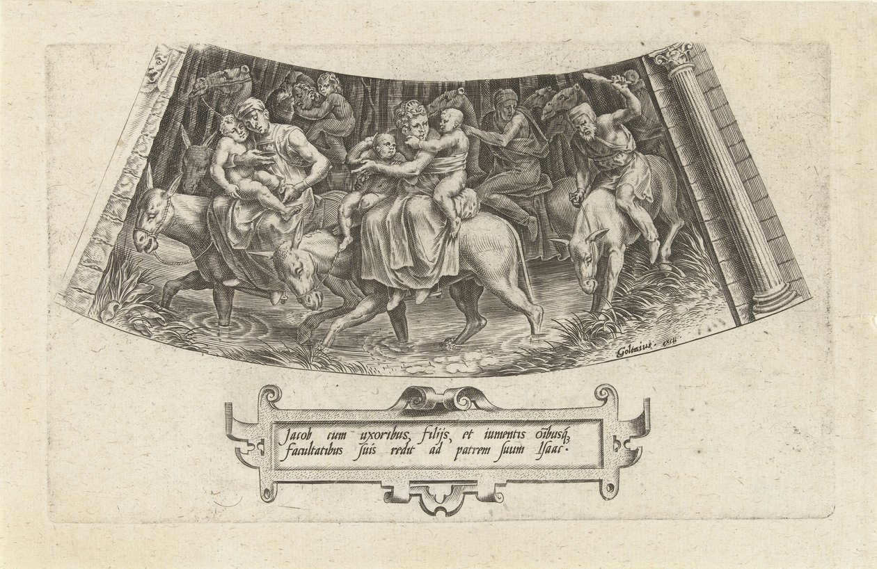 Jakobs tilbagevenden til Kanaan The History of Jacob (serietitel) af Cornelis Cort