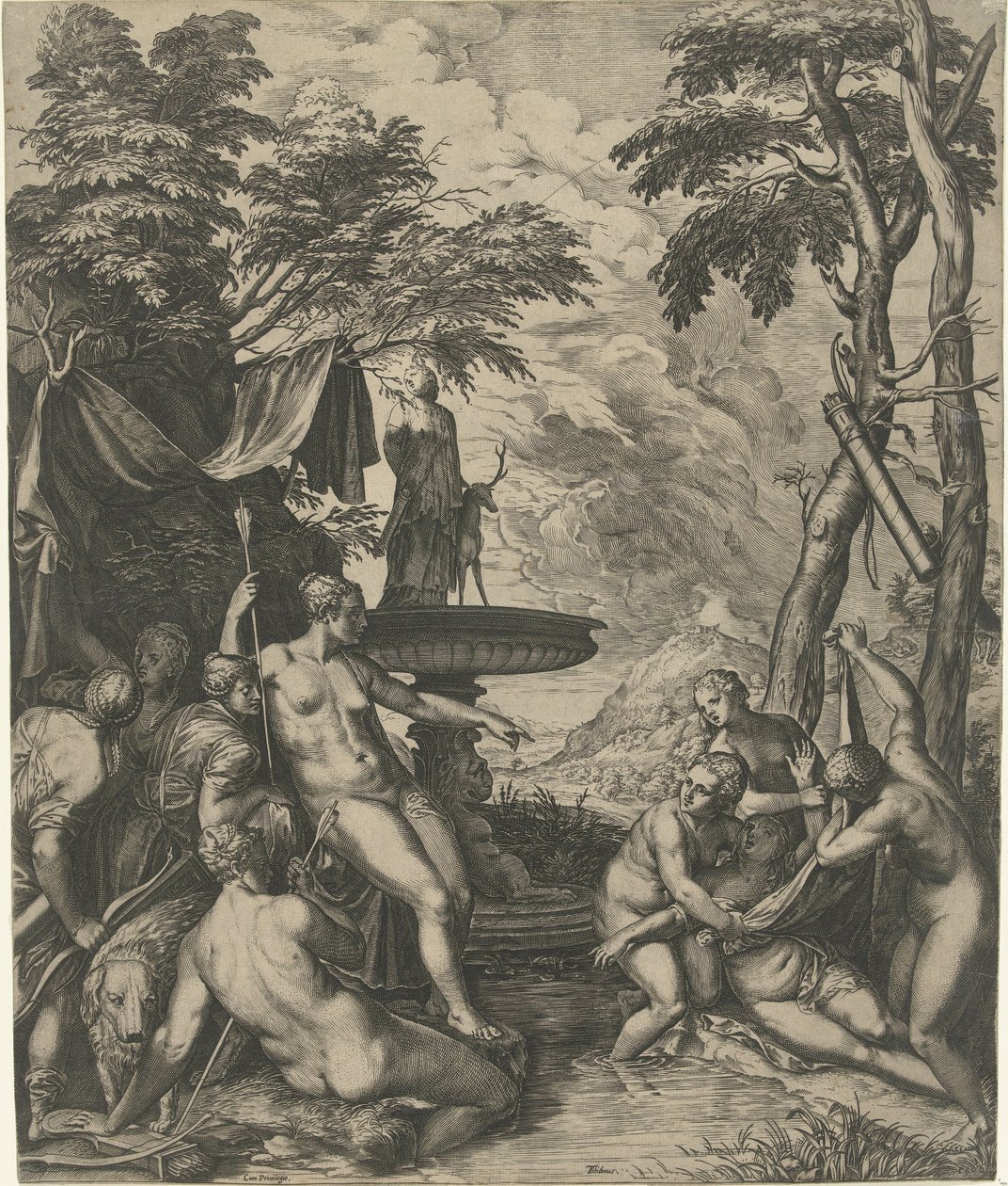 Diana opdager Callisto .s graviditet af Cornelis Cort