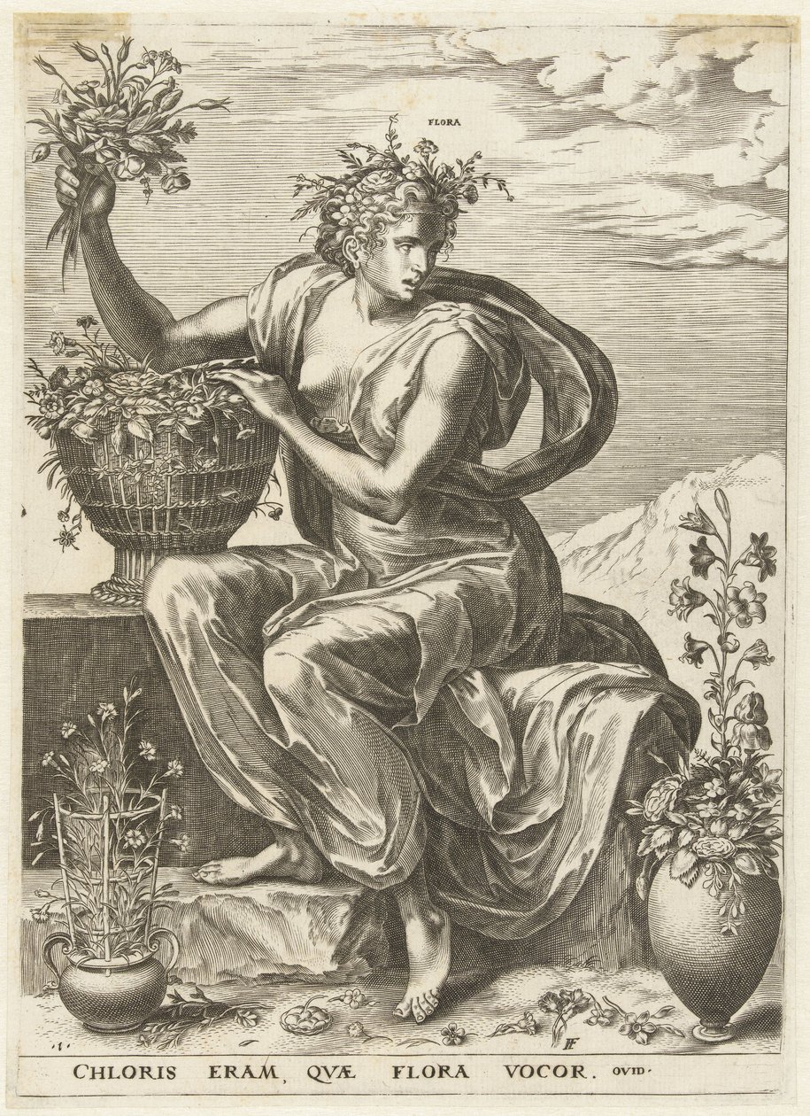 Flora Gudinder og nymfer (serietitel) af Cornelis Cort