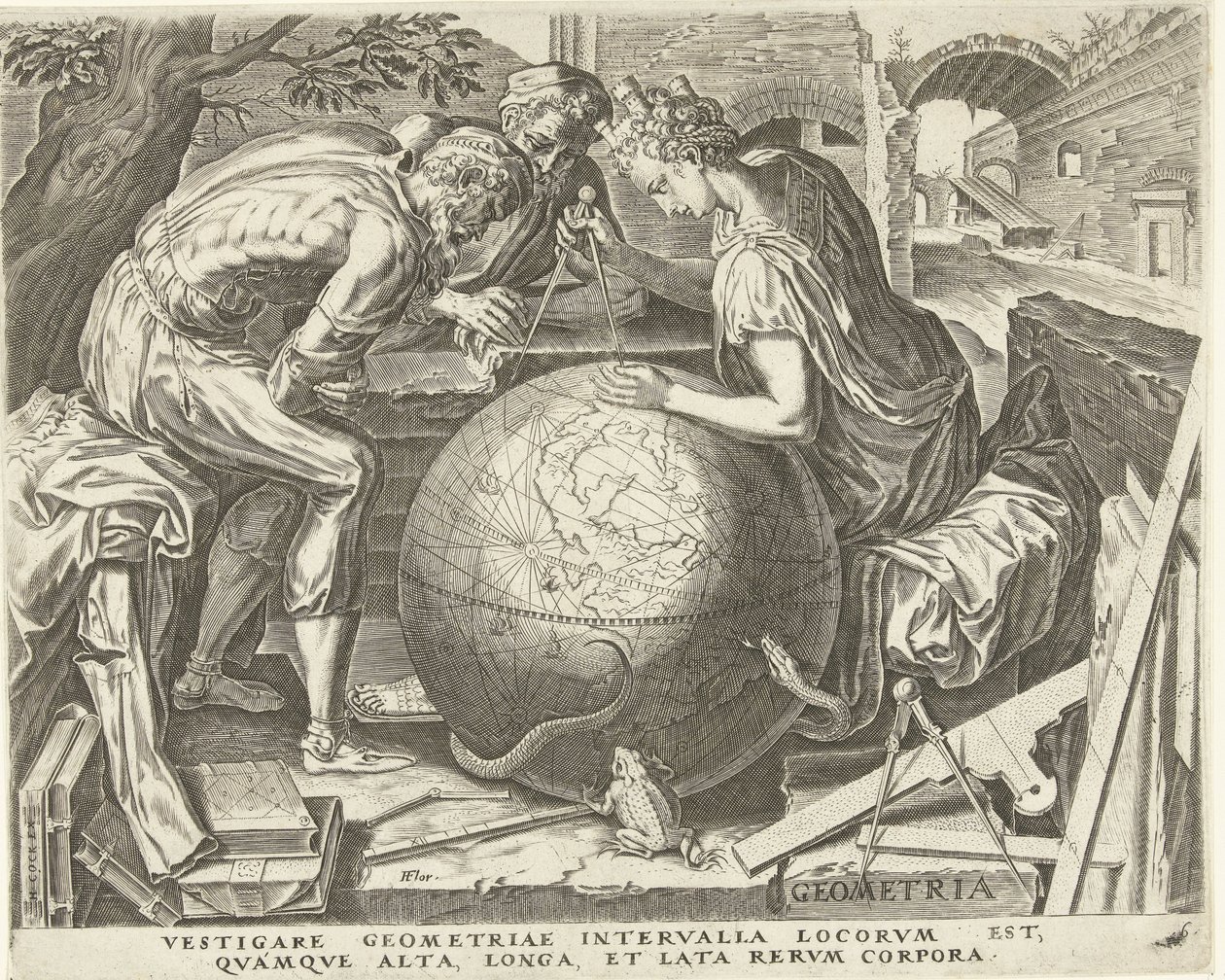 Geometri (Geometri) De syv liberale kunster (Artes Liberales) (serietitel) af Cornelis Cort