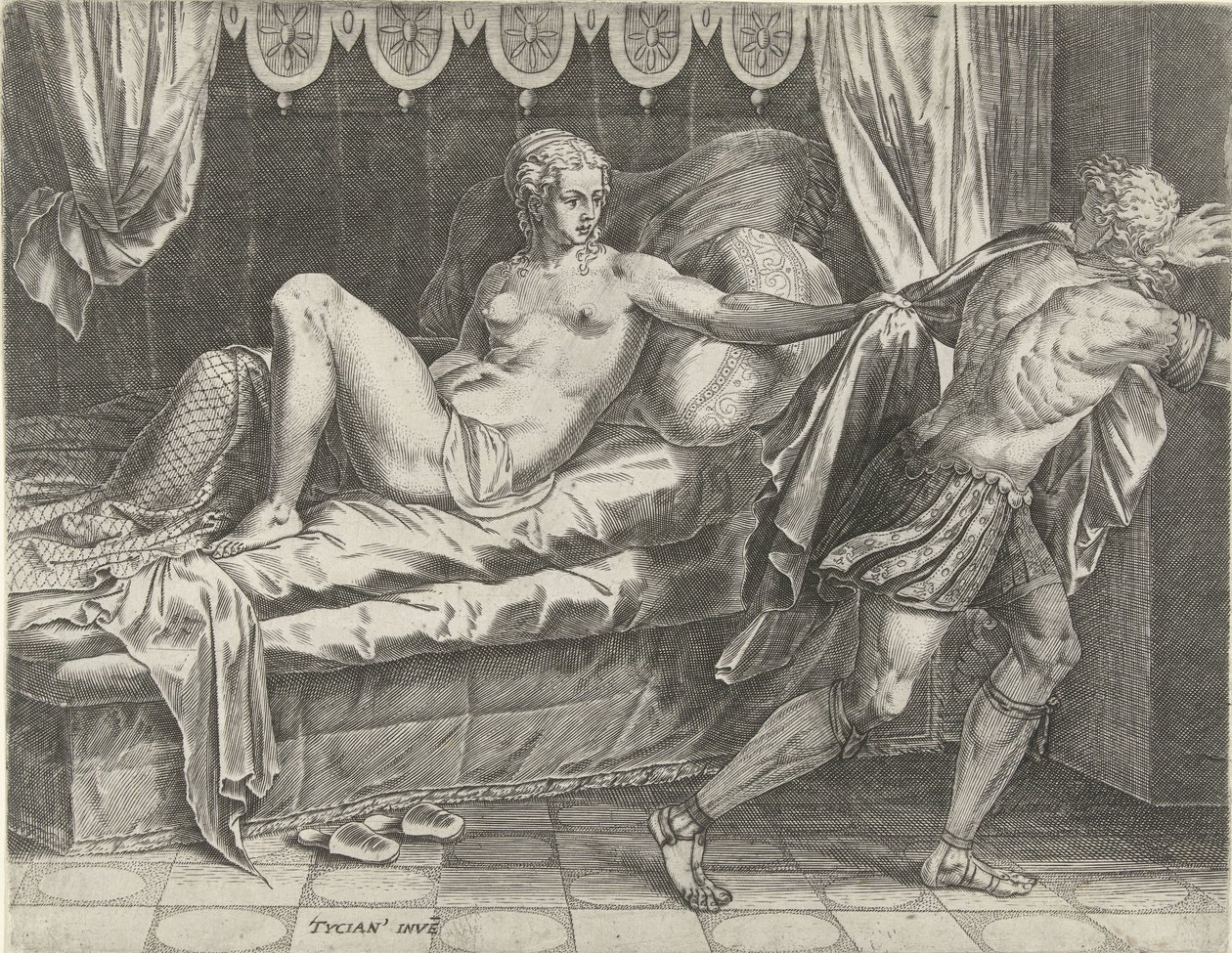 Josef og Potifars hustru af Cornelis Cort
