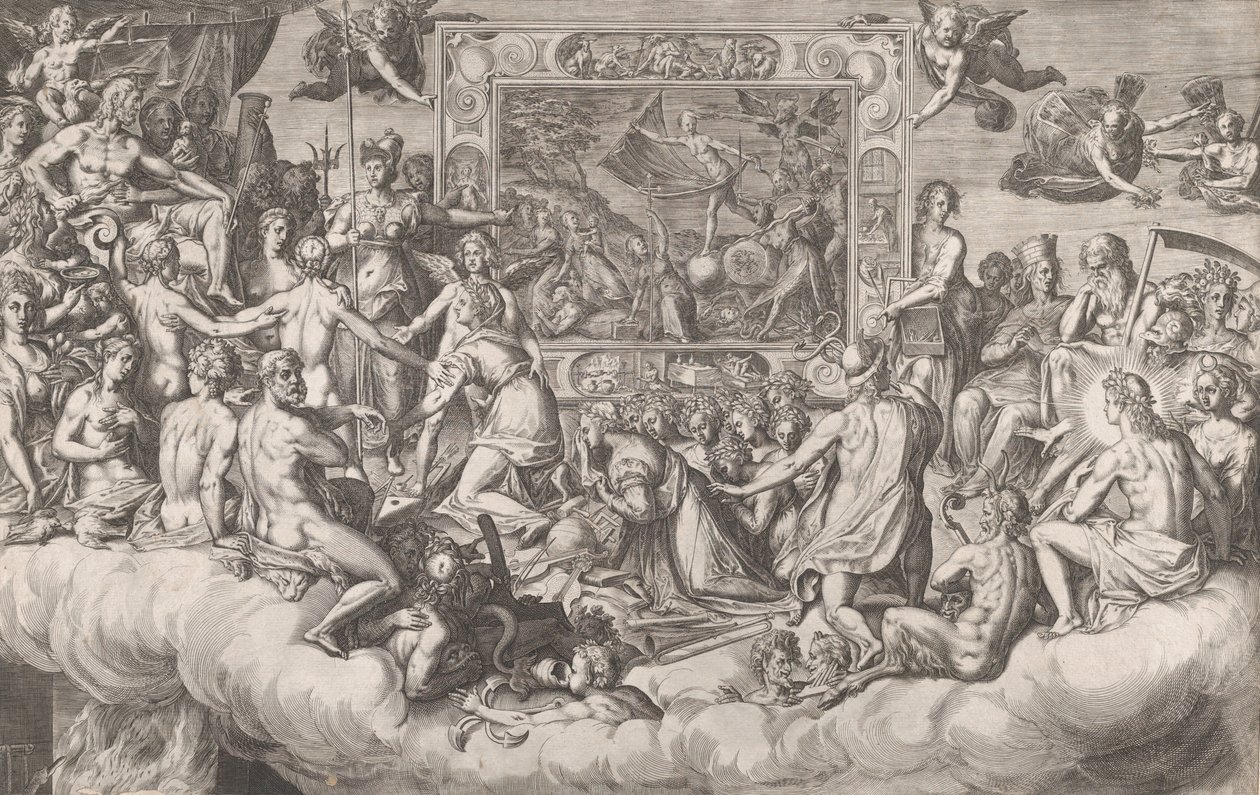 Klagesang over malerkunsten øvre halvdel, 1579. af Cornelis Cort