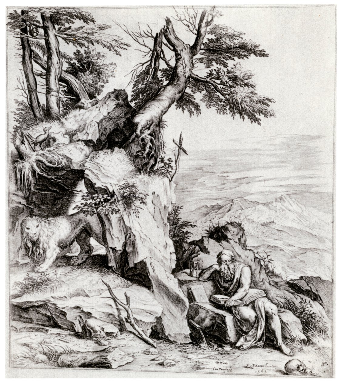 Landskab med Sankt Hieronymus, 1500-tallet, 1937 af Cornelis Cort