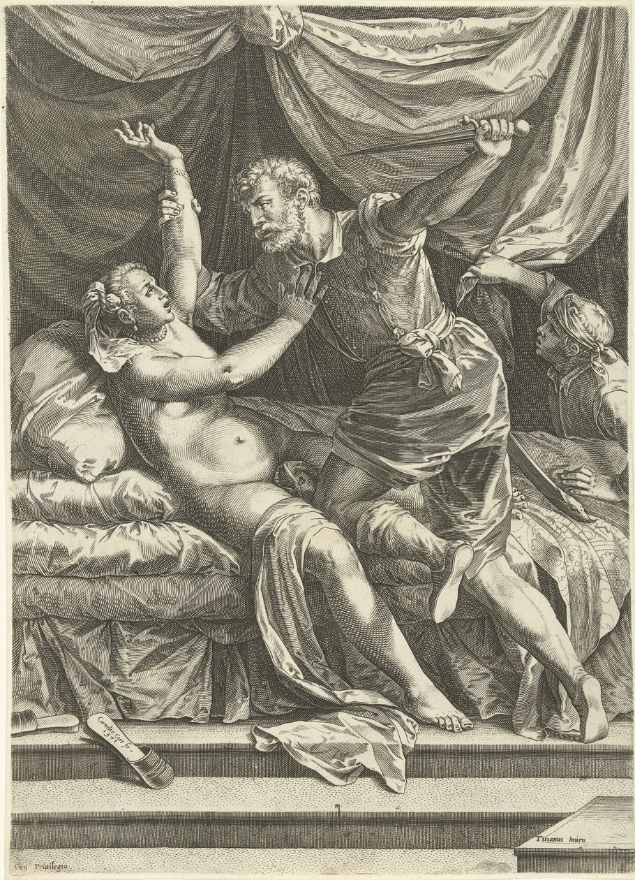 Lucretia en Sextus af Cornelis Cort