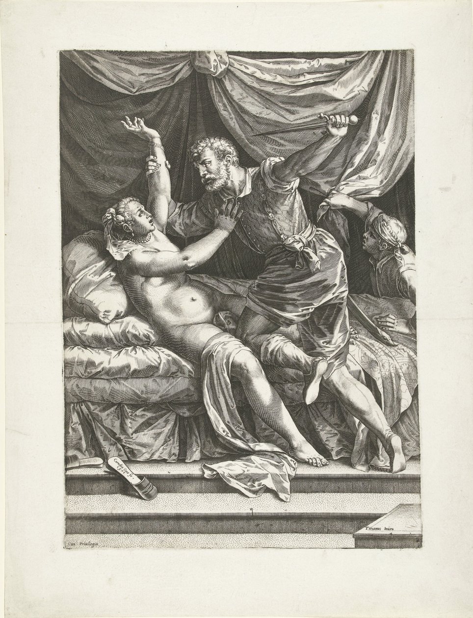 Lucretia en Sextus af Cornelis Cort