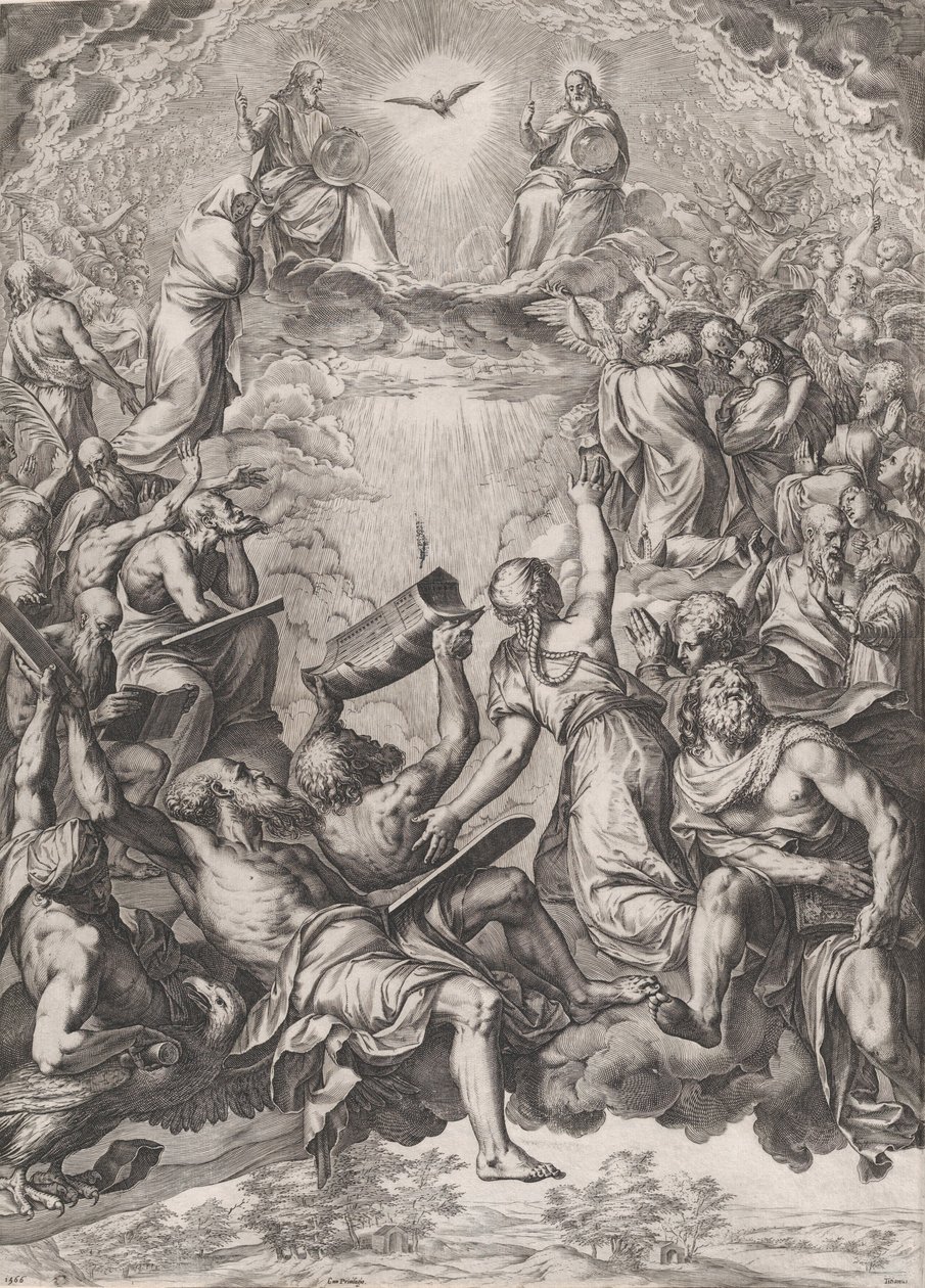 Tilbedelsen af Treenigheden, 1566. af Cornelis Cort
