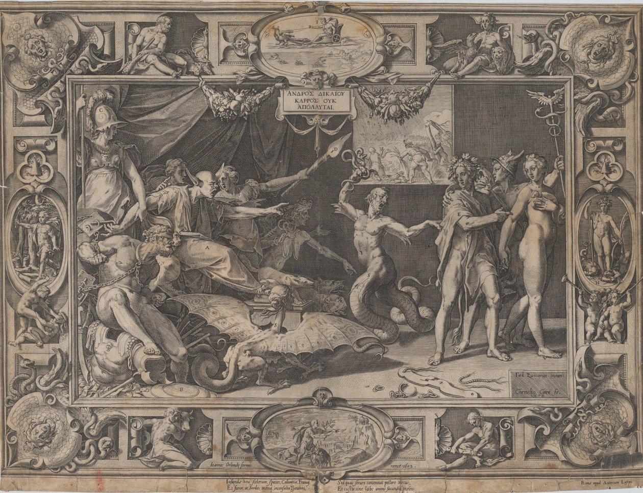 Calumny of Apelles, 1602. af Cornelis Cort