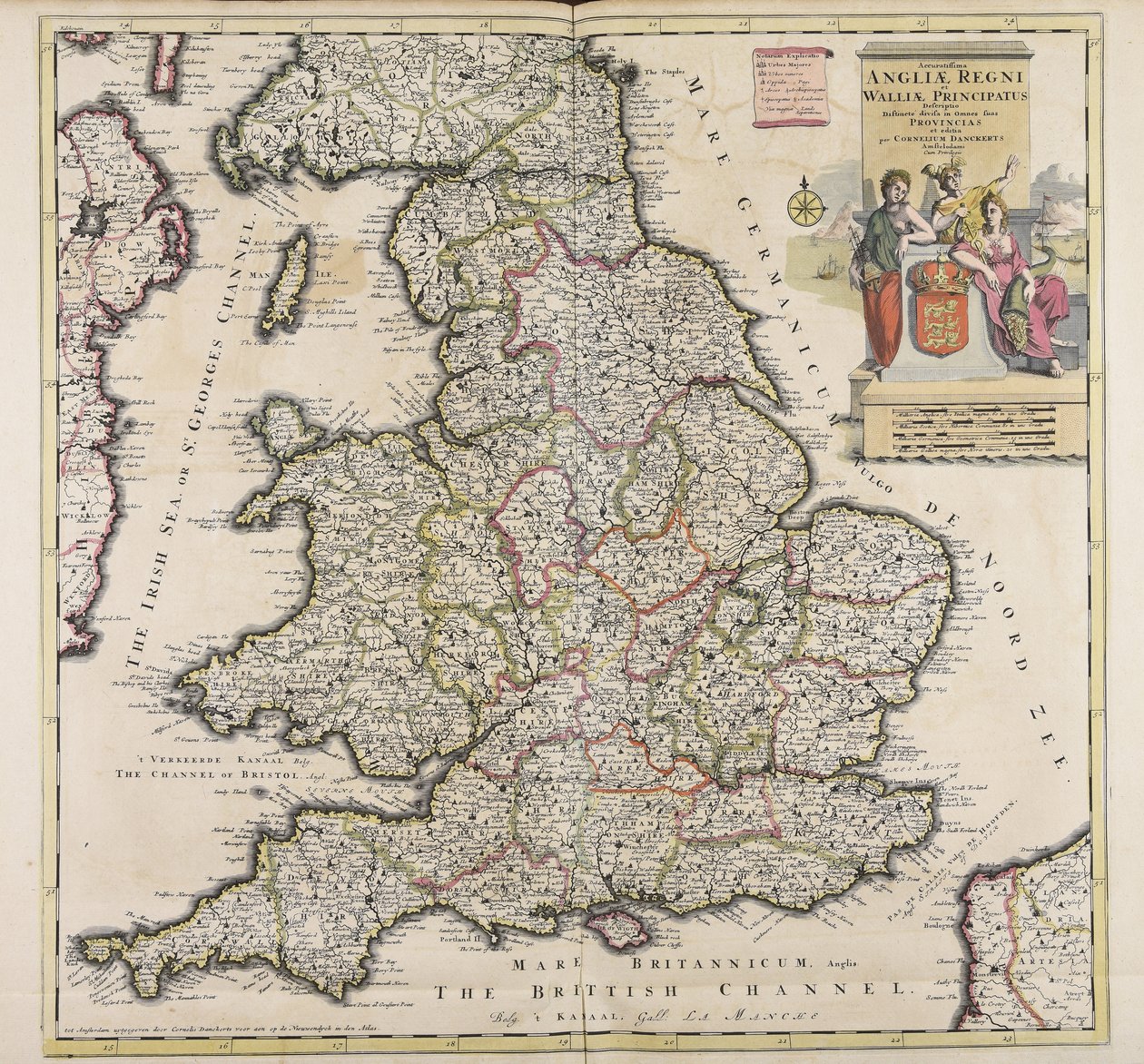 En mest præcis beskrivelse af kongeriget England og fyrstedømmet Wales af Cornelis Danckerts
