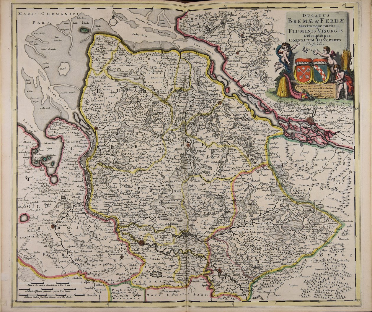 Ducatus Bremae amp; Ferdae maximaeque partis fluminis Visurgis descriptio af Cornelis Danckerts