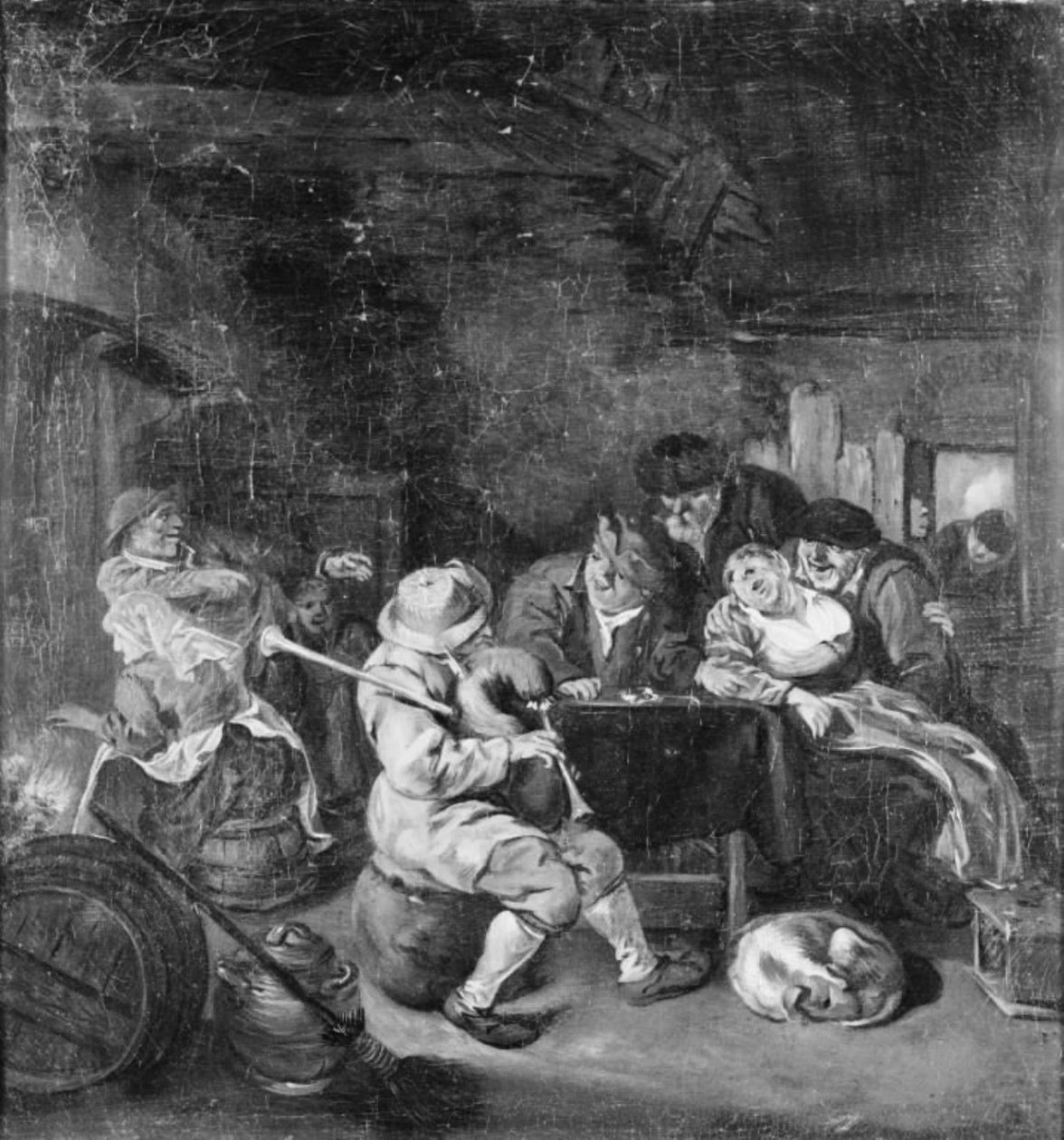 Sækkepibespiller på en kro af Cornelis Dusart