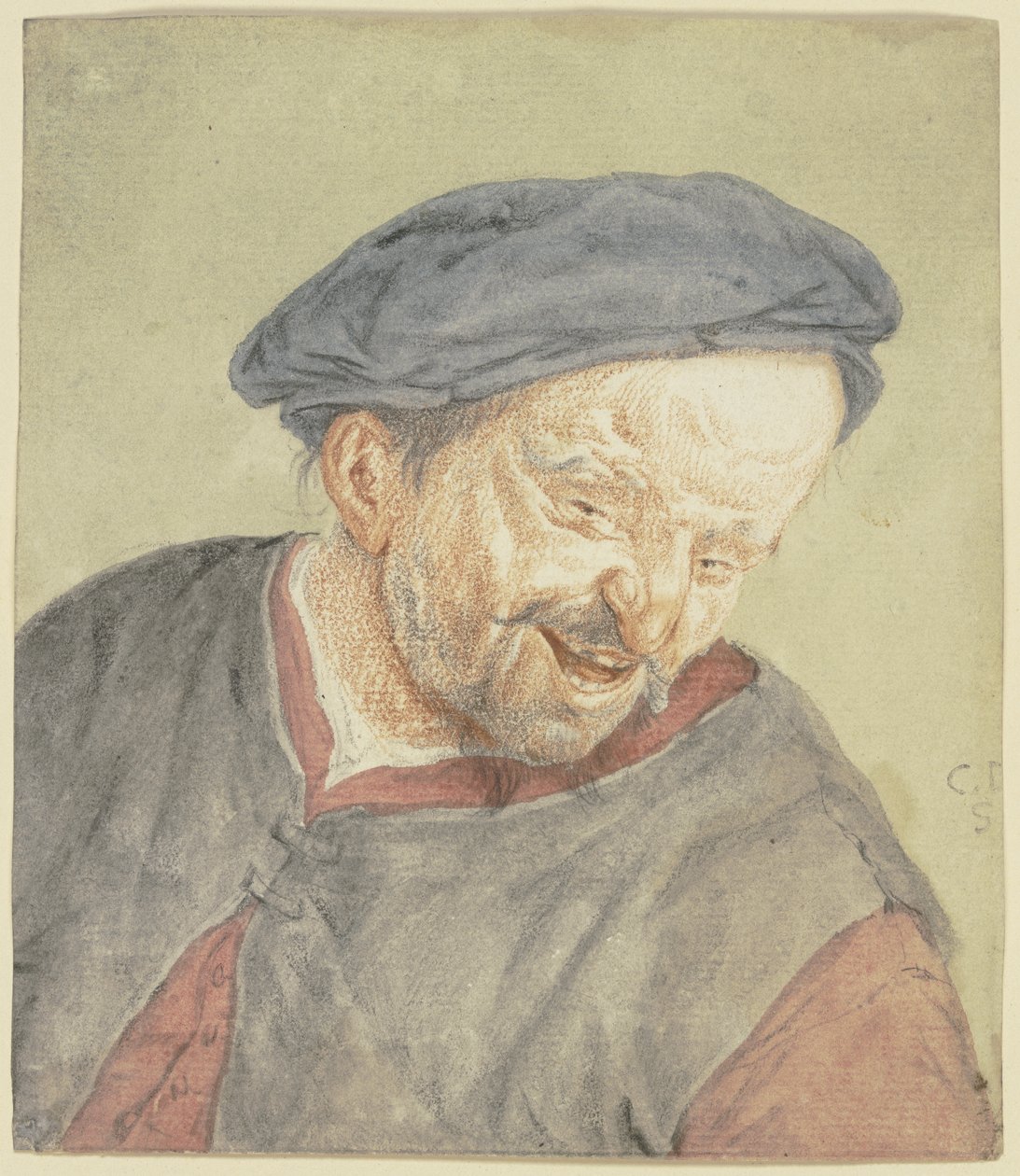 Buste af en bonde, der bøjer sig mod højre af Cornelis Dusart