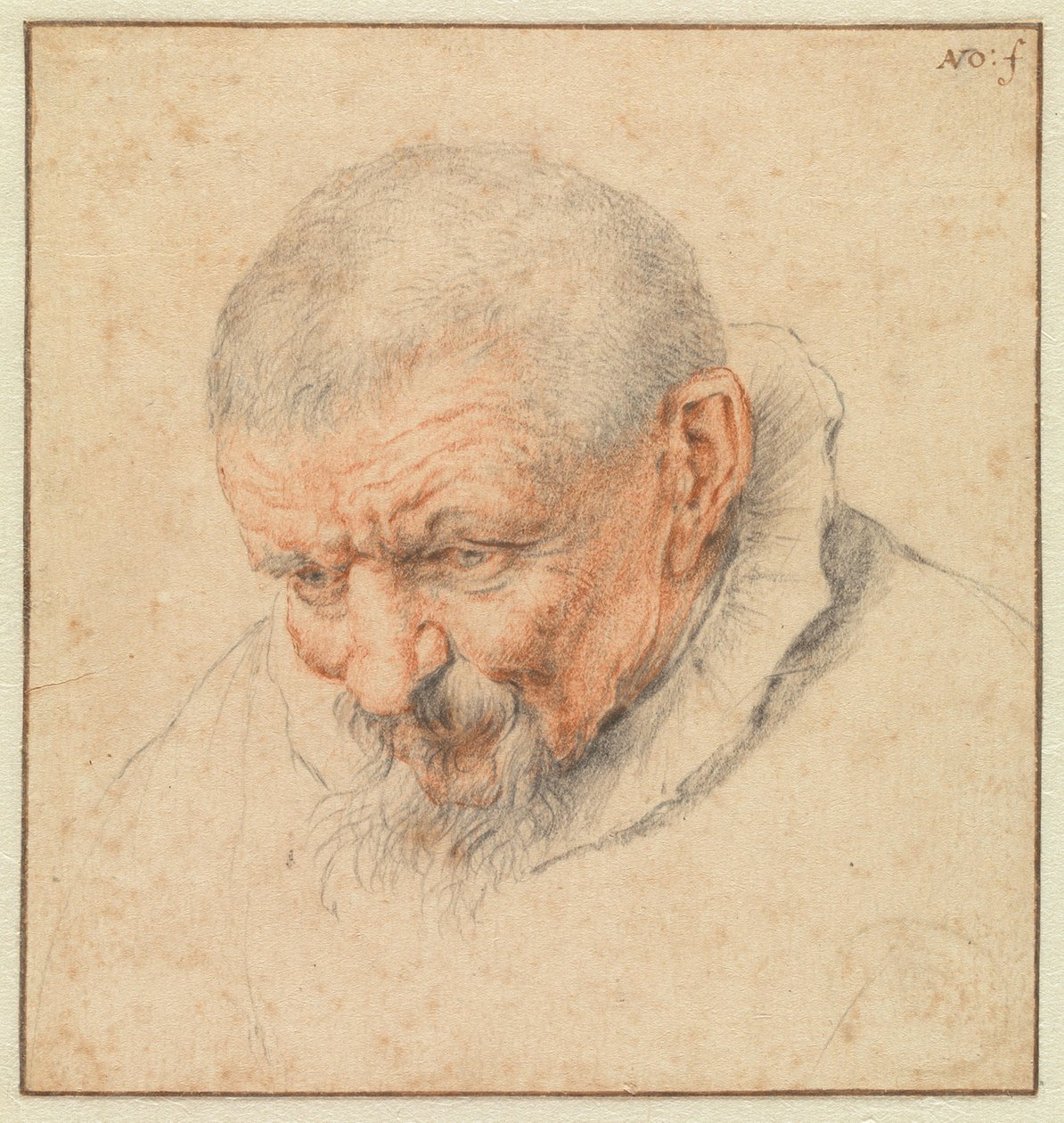 Hovedet af en gammel mand af Cornelis Dusart