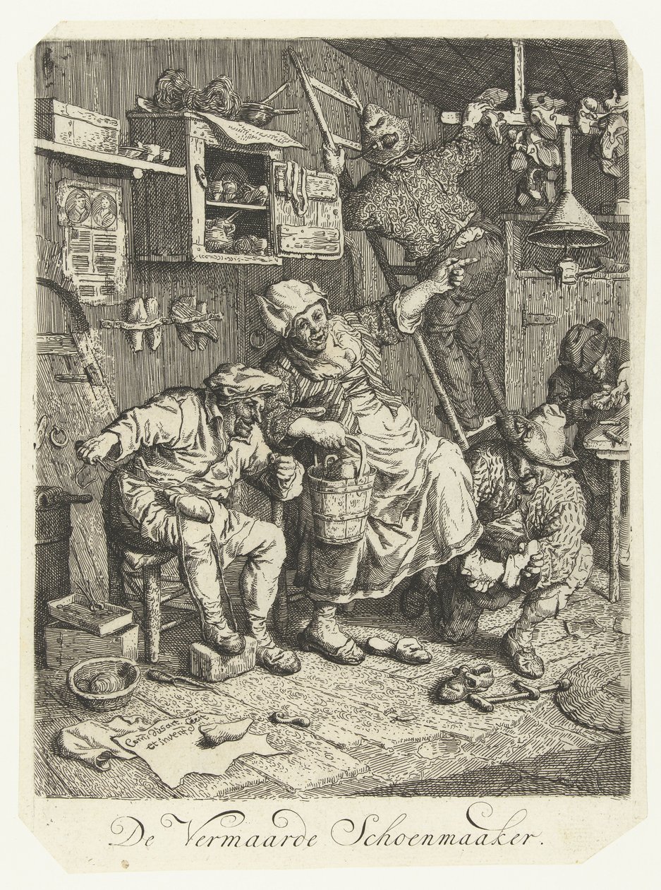 Den berømte Skomager The Famous Shoemaker (titel på objekt) af Cornelis Dusart