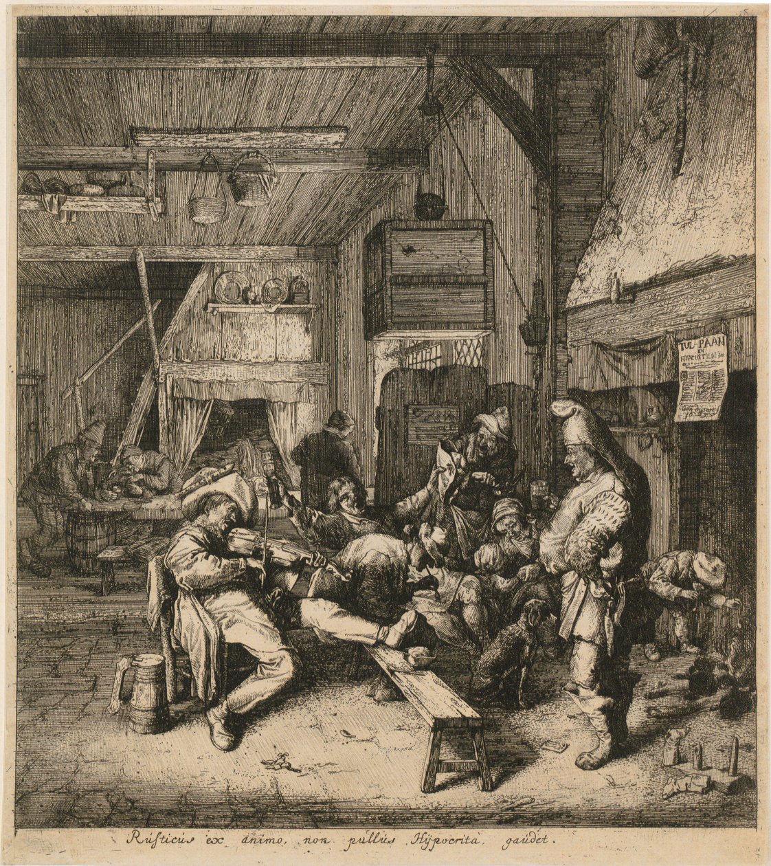 Violinspiller på et værtshus af Cornelis Dusart