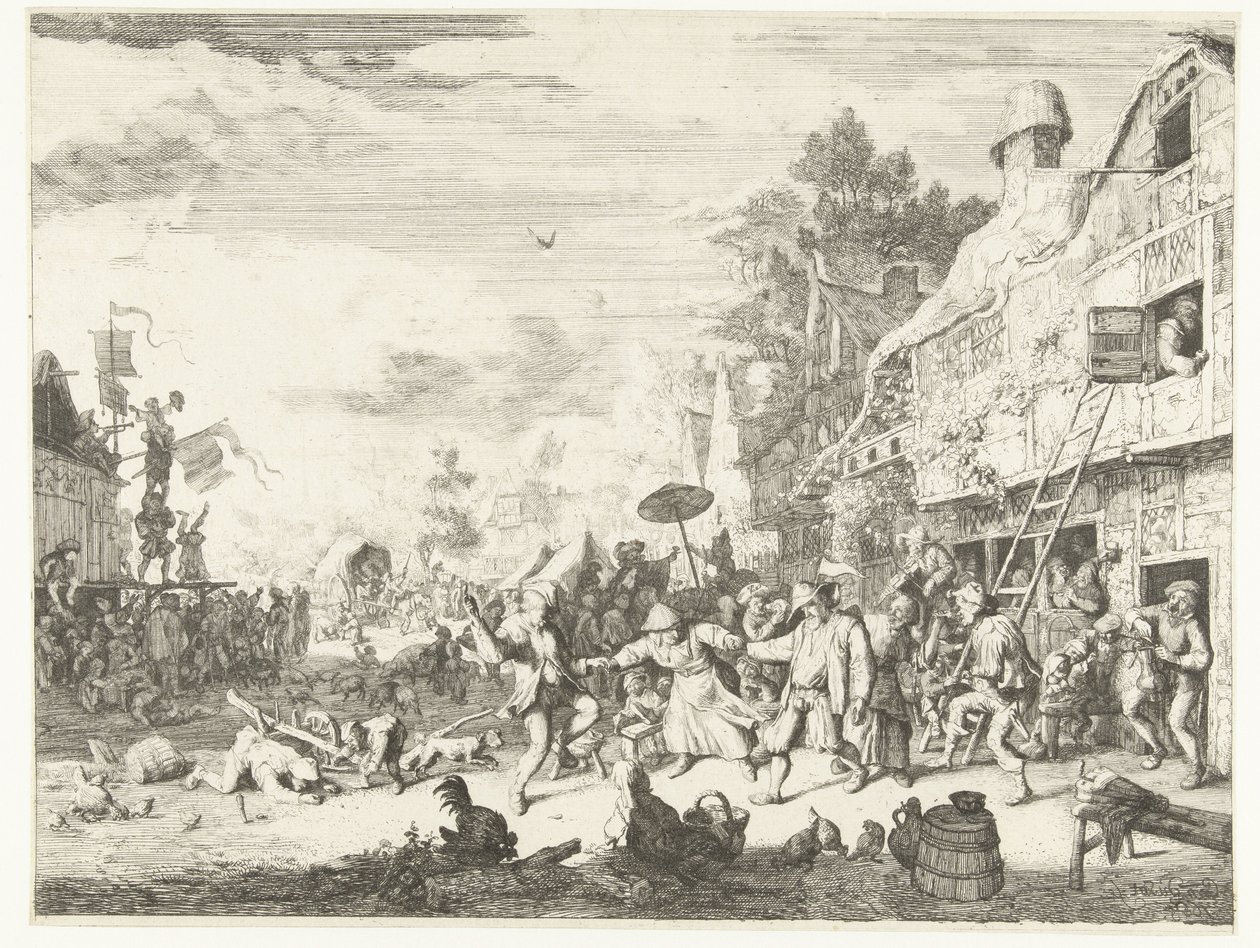 Stor landsbymesse af Cornelis Dusart