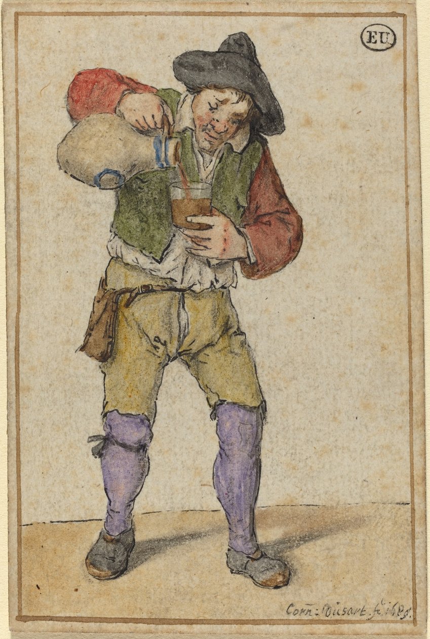 Bonde fylder et glas af Cornelis Dusart